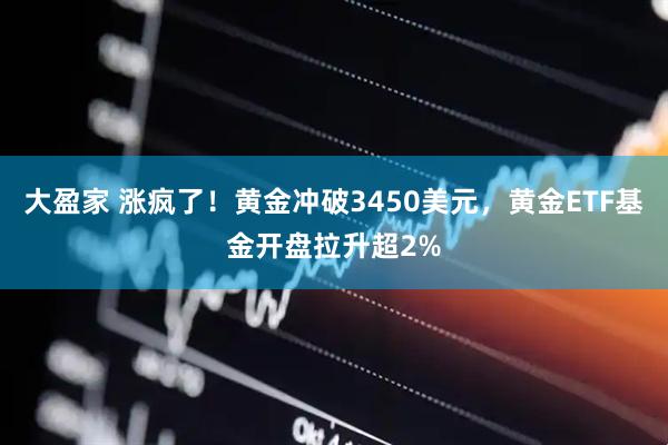 大盈家 涨疯了！黄金冲破3450美元，黄金ETF基金开盘拉升超2%