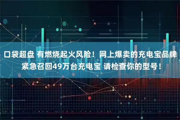 口袋超盘 有燃烧起火风险!网上爆卖的充电宝品牌 紧急召回49万台充电宝 请检查你的型号!